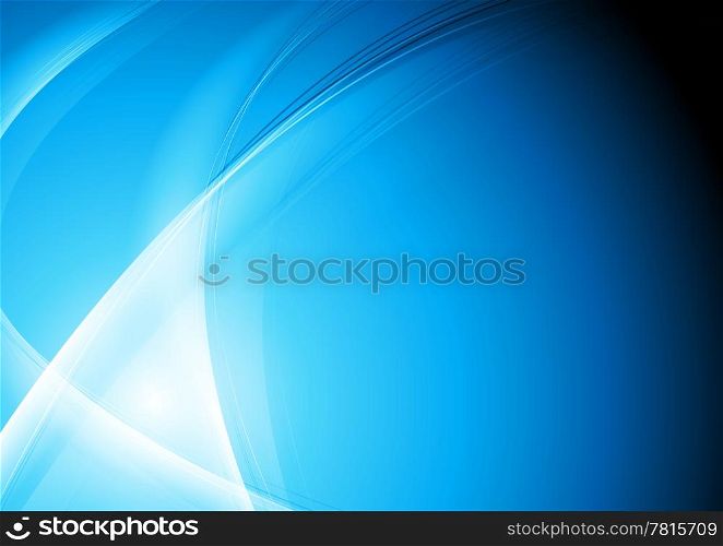 Bright blue background with abstract waves. Eps 10