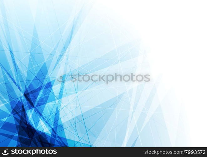 Bright blue geometric shapes tech background