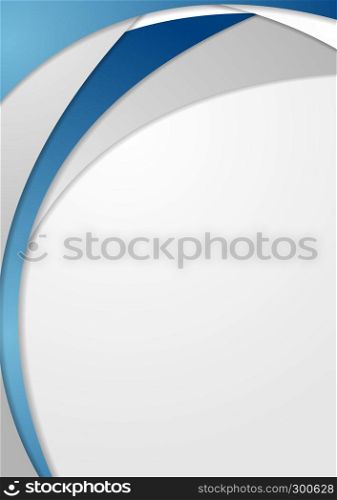 Bright blue grey wavy abstract corporate background