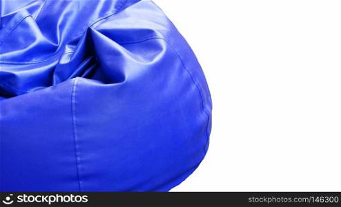 Bright blue leather Armchair isolated on white