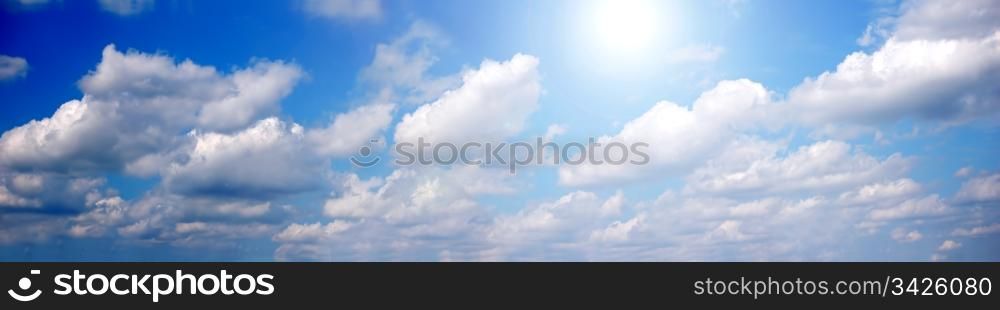 Bright blue sunny sky panorama