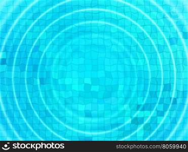 Bright blue tile background with concentric water ripples