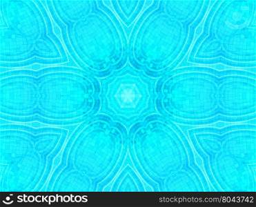 Bright blue tile background with concentric water ripples pattern