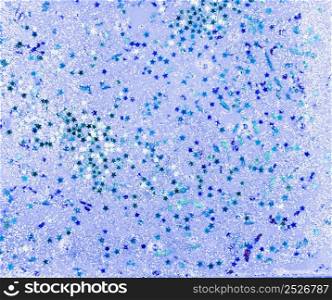 bright blue water with star spangles sequins