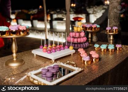 bright buffet with snacks in colorful Maracan style colors