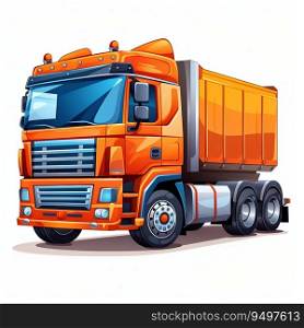 Bright Cartoon Transportation Truck Isolated on White Background. Generative ai. High quality illustration. Bright Cartoon Transportation Truck Isolated on White Background. Generative ai