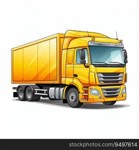 Bright Cartoon Transportation Truck Isolated on White Background. Generative ai. High quality illustration. Bright Cartoon Transportation Truck Isolated on White Background. Generative ai