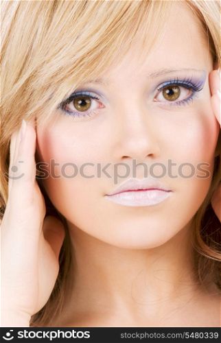 bright closeup picture of lovely girl face