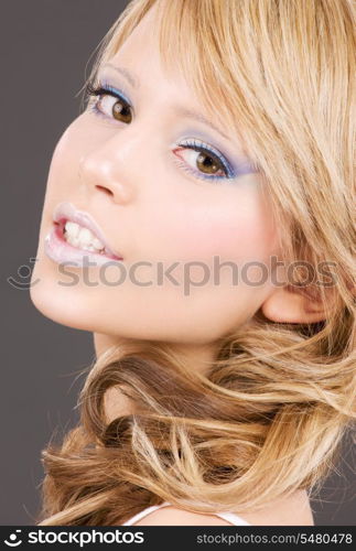 bright closeup picture of lovely girl face