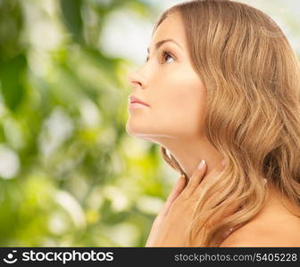 bright closeup portrait picture of beautiful woman