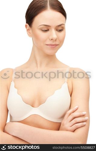 bright closeup portrait picture of beautiful woman in bra