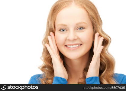 bright closeup portrait picture of beautiful woman&#xA;