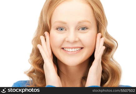 bright closeup portrait picture of beautiful woman&#xA;