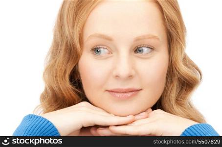bright closeup portrait picture of beautiful woman&#xA;