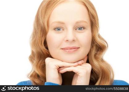 bright closeup portrait picture of beautiful woman&#xA;
