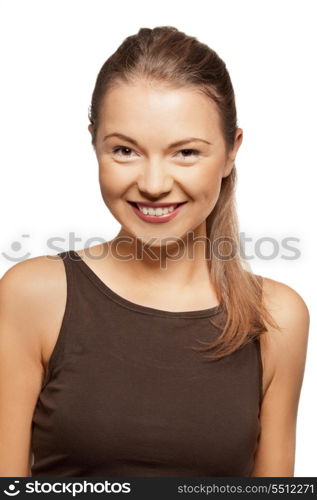 bright closeup portrait picture of happy teenage girl