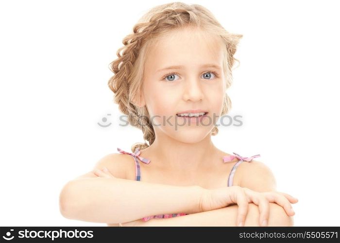 bright closeup portrait picture of little girl&#xA;
