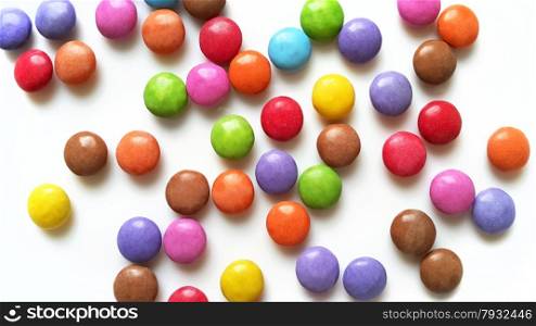 Bright color candy on white background