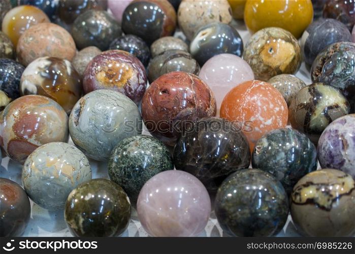 Bright Colorful Marble stone Balls cut in round shapes