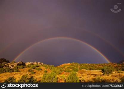 Bright colorful natural rainbow. Good for natural background.