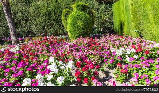 Bright colors in this photography of a luxury Italian garden