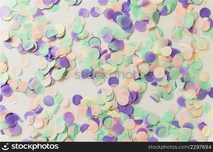 bright confetti scattered table