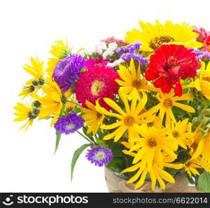 Bright fall posy isolated on white background. Bright fall bouquet