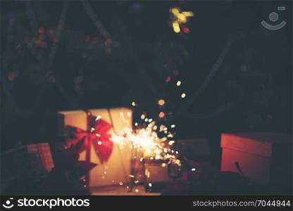 bright festive Christmas sparkler fire light