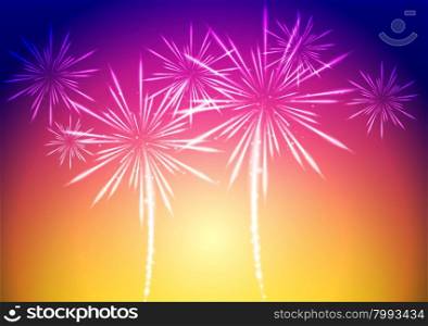 Bright fireworks background. Bright abstract fireworks background