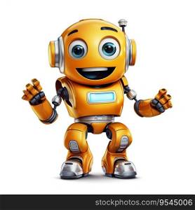 Bright, Funny, and Happy Robot Character. Generative ai. High quality illustration. Bright, Funny, and Happy Robot Character. Generative ai