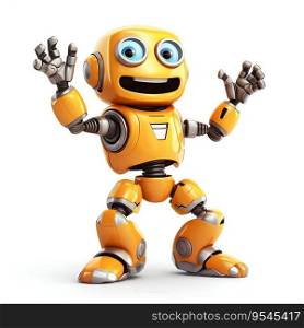 Bright, Funny, and Happy Robot Character. Generative ai. High quality illustration. Bright, Funny, and Happy Robot Character. Generative ai