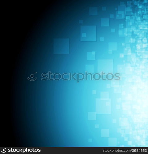 Bright glowing blue squares tech background. Bright glowing blue squares abstract tech background