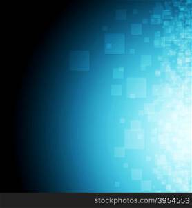 Bright glowing blue squares tech background. Bright glowing blue squares abstract tech background