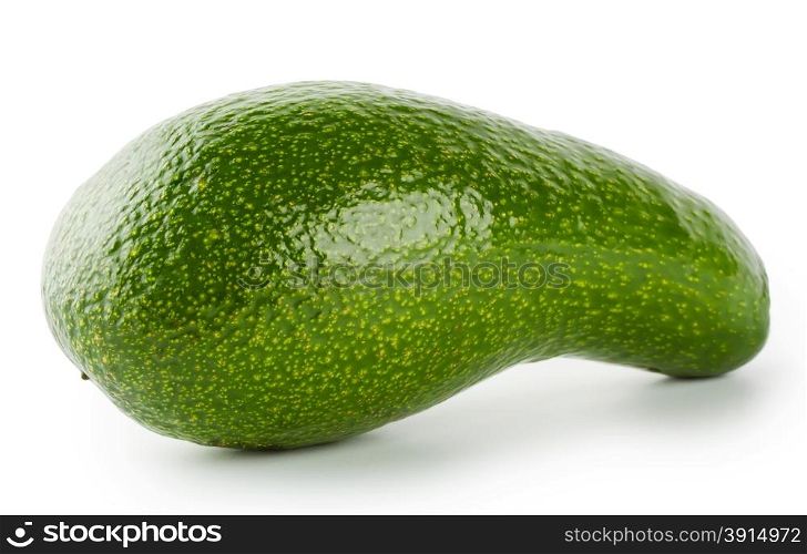 Bright green avocado isolated on white background