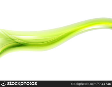 Bright green soft abstract wave on white background. Bright green soft abstract wave on white background. Colorful flyer and brochure element