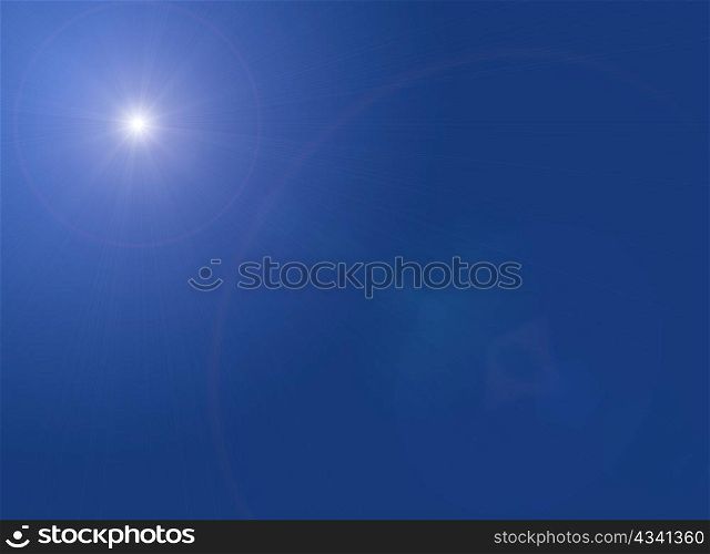 bright light in the blue sky background