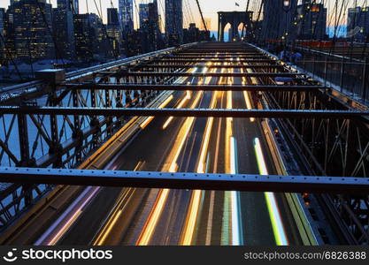 Bright lights of New York City at night.