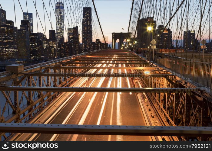 Bright lights of New York City at night.. Sunset on the ocean.