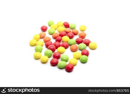 Bright multicolored candy isolated on a white background