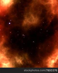 bright nebula gas cloud in deep outer space. nebula gas cloud in deep outer space