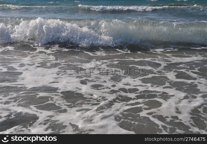 bright ocean water wave as a background or texture