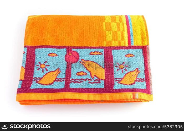 Bright orange beach towel