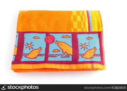 Bright orange beach towel