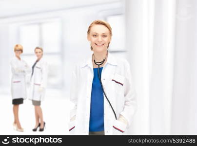 bright picture of an attractive female doctor