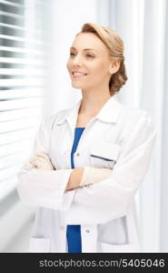 bright picture of an attractive female doctor