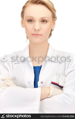 bright picture of an attractive female doctor