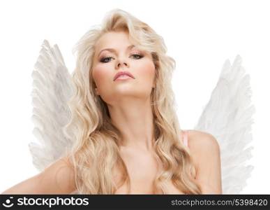 bright picture of angel girl in underwear and wings