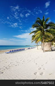 bright picture of beautiful caribbean tropical resort