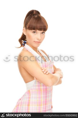 bright picture of beautiful housewife over white&#xA;