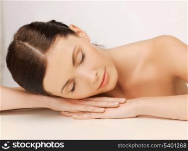 bright picture of beautiful sleeping woman